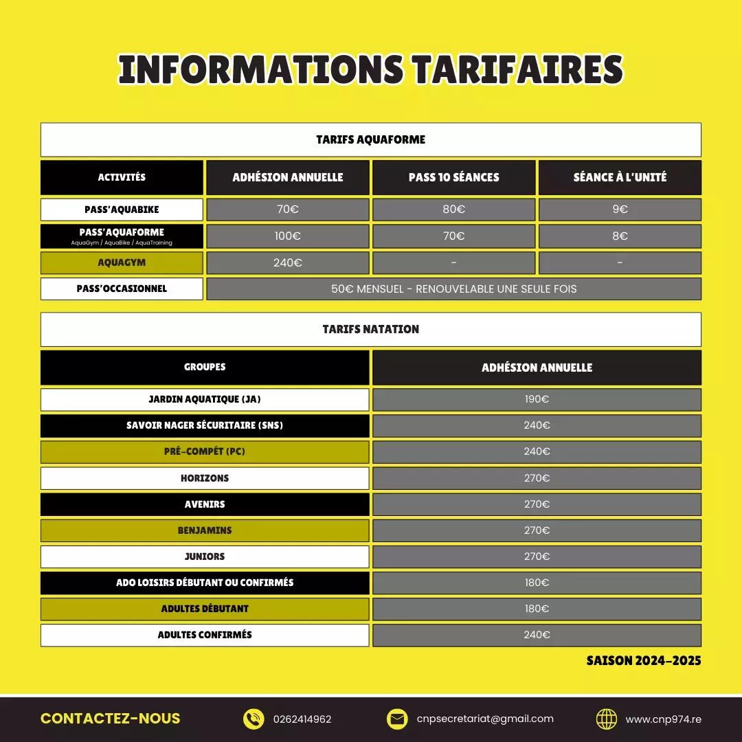 Informations Tarifaires
